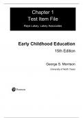 Test Bank for Early Childhood Education Today, 15th Edition by George S Morrison