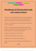 Physiotherapy SCNM Exam Study Guide with Complete Solutions