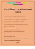 PNB 2250 Exam 1 Practice Questions and Answers