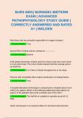 NURS 6501| NURS6501 MIDTERM EXAM | ADVANCED PATHOPHYSIOLOGY STUDY GUIDE | CORRECTLY ANSWERED AND RATED A+ | WALDEN