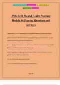 PNG 2254 Mental Health Nursing: Module #4 Practice Questions and Answers