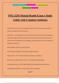 PNG-2254 Mental Health Exam 1 Study Guide with Complete Solutions