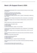 Basic Life Support Exam A 2024 Questions and Answers