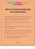 Regis NU-713 Final Exam Study Guide with Complete Solutions