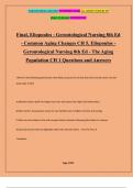 Final, Eliopoulos - Gerontological Nursing 8th Ed - Common Aging Changes CH 5, Eliopoulos - Gerontological Nursing 8th Ed - The Aging Population CH 1 Questions and Answers