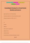 Gerontological Nursing Ch 1-3 Exam Practice Questions and Answers