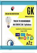 TRICKS TO REMEMBER ALL STATIC GK SYLLABUS | GK NOTES | STATIC GK TRICKS |