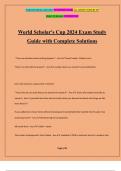 World Scholar's Cup 2024 Exam Study Guide with Complete Solutions