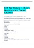 HNF 102 Module 1-4 Exam Questions and Correct Answers 