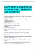 LMPT TEST 2 QUESTIONS WITH REVISED ANSWERS ALL CORRECT 