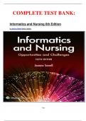 COMPLETE TEST BANK: Informatics and Nursing 6th Edition by Jeanne Sewell latest Update.