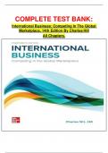 COMPLETE TEST BANK: International Business: Competing In The Global Marketplace, 14th Edition By Charles Hill All Chapters.