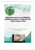 HRM3704 Assignment 6 (COMPLETE ANSWERS) Semester 2 2024 (367713) - DUE 31 October 2024; 100% TRUSTED Complete, trusted solutions and explanations.