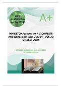 MNM3709 Assignment 4 (COMPLETE ANSWERS) Semester 2 2024 - DUE 30 October 2024; 100% TRUSTED Complete, trusted solutions and explanations. 