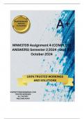 MNM3709 Assignment 4 (COMPLETE ANSWERS) Semester 2 2024 - DUE 30 October 2024; 100% TRUSTED Complete, trusted solutions and explanations. 