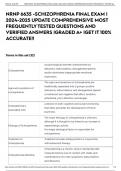 NRNP 6635 -SCHIZOPHRENIA FINAL EXAM | 2024-2025 UPDATE COMPREHENSIVE MOST FREQUENTLY TESTED QUESTIONS AND VERIFIED ANSWERS |GRADED A+ |GET IT 100% ACCURATE!!