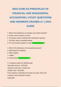 WGU D196 OA PRINCIPLES OF FINANCIAL AND MANAGERIAL ACCOUNTING | STUDY QUESTIONS AND ANSWERS GRADED A+ | 2024 GUIDE