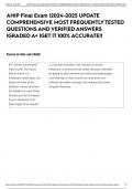 AHIP Final Exam |2024-2025 UPDATE COMPREHENSIVE MOST FREQUENTLY TESTED QUESTIONS AND VERIFIED ANSWERS |GRADED A+ |GET IT 100% ACCURATE!!