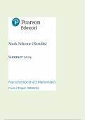 Edexcel A level Mathematics paper 2 2024 Mark Scheme