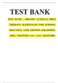 Test Bank - Abrams’ Clinical Drug Therapy: Rationales for Nursing Practice, 13th Edition (Frandsen, 2024)Latest Edition || INSTANT DOWNLOAD