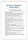 Summary Society, Health and Disease in South Africa -  Human behavioural sciences  (SOCL1012)