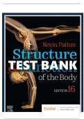 Structure and Function of the Body 16th Edition Patton Test Bank 9780323597791 All Chapters with Answers and Rationals .