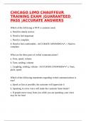 CHICAGO LIMO CHAUFFEUR TRAINING EXAM |GUARANTEED PASS |ACCURATE ANSWERS