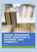 MDRAO WORKBOOK INTRO QUESTIONS & ANSWERS 100% CORRECT!!