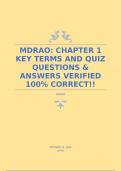 MDRAO: CHAPTER 1 KEY TERMS AND QUIZ QUESTIONS & ANSWERS VERIFIED 100% CORRECT!!