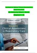 Test Bank For Wilkins' Clinical Assessment in Respiratory Care 9th Edition By Al Heuer ( ) / 9780323696999 / Chapter 1-21 / Complete Questions and Answers A+