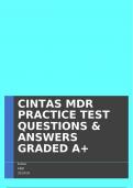 CINTAS MDR PRACTICE TEST QUESTIONS & ANSWERS GRADED A+