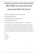 AMCA CMAC Cert Exam Study Guide Review Exam Q&A 100% Solved