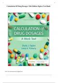 Calculation of Drug Dosages 11th Edition TEST BANK WITH QUESTIONS AND ANSWERS