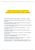 Granite State Driving School Final Questions And Answers 100% Verified.