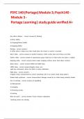 PSYC 140 (Portage) Module 3; Psych140 - Module 3 - Portage Learning| study guide verified A+    Key infant reflexes: - correct answers-1) Rooting 2) Moro Reflex 3) Grasping/Palmer Reflex 4) Stepping Reflex Rooting - correct answers-A reflex where a baby t