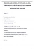 BCAT Practice Test Exam Questions and Answers 100% Solved