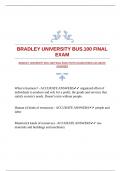 BRADLEY UNIVERSITY BUS.100 FINAL EXAM WITH GUARANTEED ACCURATE ANSWERS