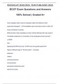 BCOT Exam Questions and Answers 100% Solved | Graded A+