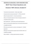 BCOT Test 2 Exam Questions and Answers 100% Solved | Graded A+