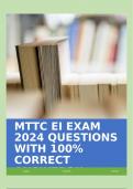 MTTC EI EXAM 2024 QUESTIONS WITH 100% CORRECT ANSWERS!!