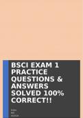 BSCI EXAM 1 PRACTICE QUESTIONS & ANSWERS SOLVED 100% CORRECT!!