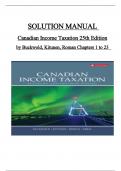 Solution Manual For Canadian Income Taxation 25th Edition by Buckwold, Kitunen, Roman, Consists of 23 Chapters, ISBN : 978-1260881202