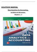 SOLUTION MANUAL For Data Analytics for Accounting, 3rd Edition by Vernon Richardson, All Chapters 1 to 9 complete Verified editon 