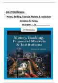 SOLUTION MANUAL For Money, Banking, Financial Markets and Institutions, 2nd Edition by Brandl Michael, All Chapters 1 to 24 complete Verified editon ISBN:9781337902724