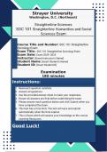  Straighterline Humanities and Social Sciences 2024-2025 SOC 101 Straighterline Sociology 101 Practice Exam Prep Questions and Answers | 100% Pass Guaranteed | Graded A+ |