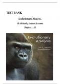 TEST BANK Evolutionary Analysis  5th Edition by Herron; Freeman All Chapters 1 to 20 complete Verified editon ISBN:9780321616678