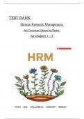 TEST BANK For Human Resource Management, 6th Canadian Edition by Sandra Steen, All Chapters 1 to 11 complete Verified editon ISBN: 9781260881226