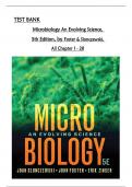 TEST BANK for Microbiology: An Evolving Science 5th Edition by Slonczewski & Foster; All Chapters 1 to 28 complete Verified editon ISBN: 9780393419962