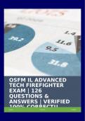 OSFM IL ADVANCED TECH FIREFIGHTER EXAM | 126 QUESTIONS & ANSWERS | VERIFIED 100% CORRECT!!