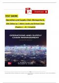 TEST BANK - Jacobs and Chase, Operations and Supply Chain Management 16th Edition, All Chapters 1 - 22, Newest Version || Complete  Solution Guide,